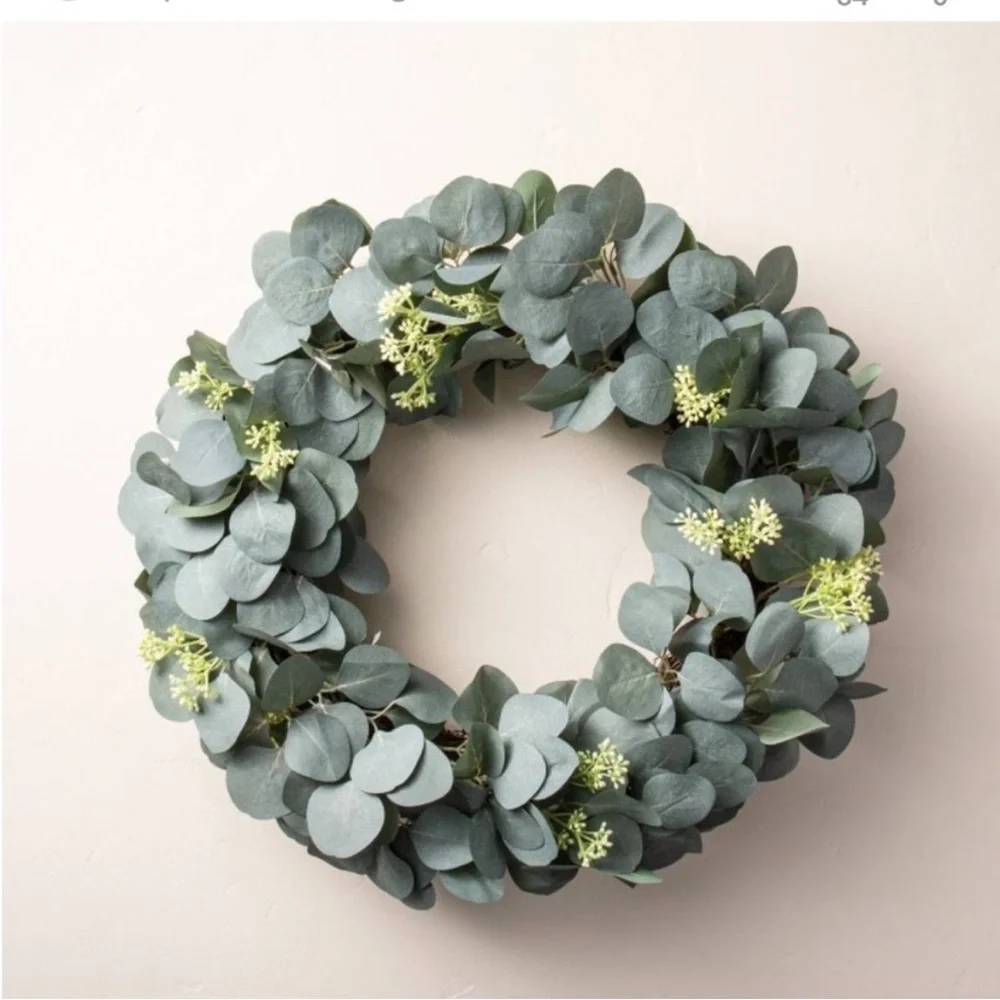 Hearth & Hand with Magnolia Holiday Faux 20”Seeded Eucalyptus with Berry Wreath